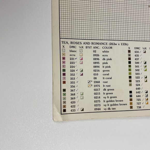 VTG 1988 Leisure Arts Tea, Roses and Romance Counted Cross Stitch Leaflet 703 - Picture 7 of 10